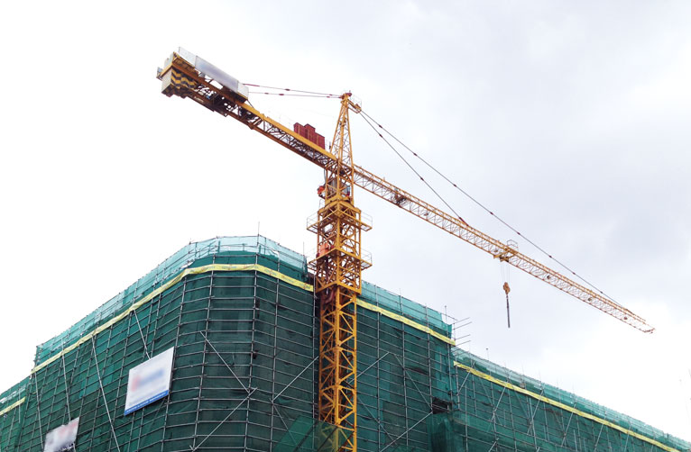 Construction site of a large building