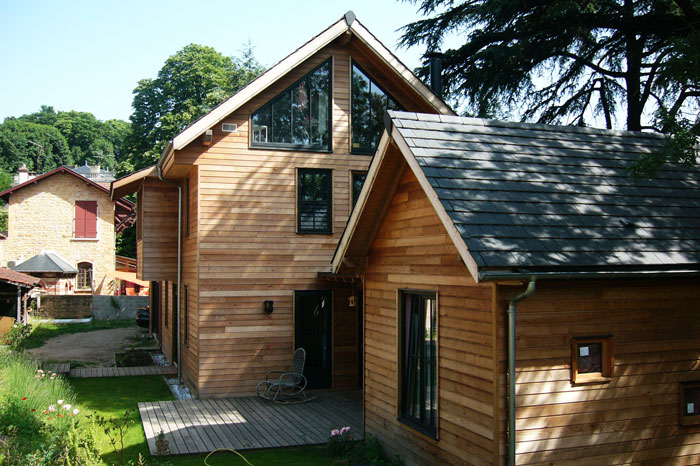 Large wooden house for a large family