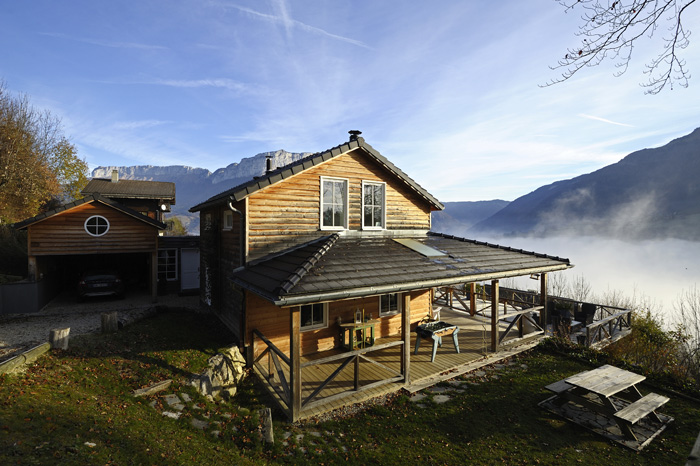 Wooden mountain house